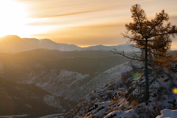 sunrise in the mountains