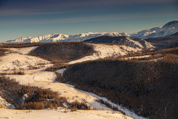 snow covered mountains