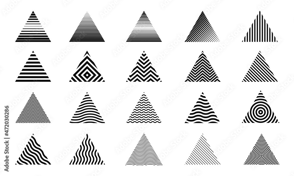 Leinwandbilder Set of Abstract Triangle Shapes Vector Design. Abstract Polygon Elements Collection.