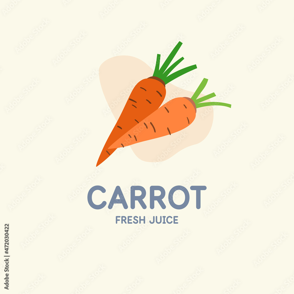 Poster illustration of a carrot in a flat style. isolated image on a background. vector icon.