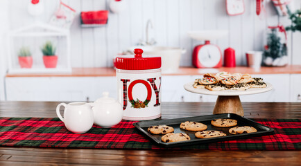 Christmas cookies baking for Santa clause  