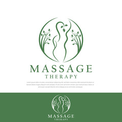Massage Therapy illustration female smooth line style.symbol,template,icon.massage logo,spa,woman