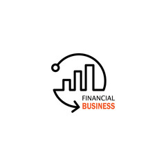 financial business logo illustration lines circle graphic design vector template