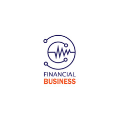 financial business logo illustration lines circle graphic design vector template