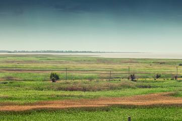 Obraz premium View of steppe and upper river Don in Russia. Beautiful summer landscape.