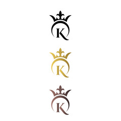 letter K with crown luxury logo letter mark free stock vector