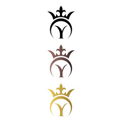 letter Y with crown luxury logo letter mark free stock vector