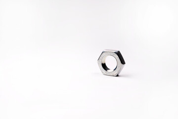 screw on white background, free space.