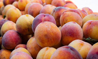Peaches fresh juicy ripe large amount