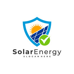 Check Solar logo vector template, Creative Solar panel energy logo design concepts