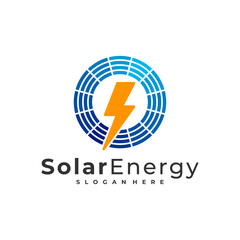 Solar energy logo vector template, Creative Solar panel energy logo design concepts