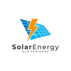 Solar energy logo vector template, Creative Solar panel energy logo design concepts