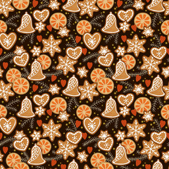 Christmas Cookies Seamless Background