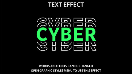 cyber text effect.
Vector illustration.
Editable