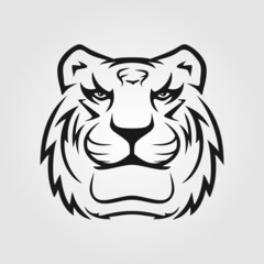 Tiger head icon isolated on white background. Vector illustration