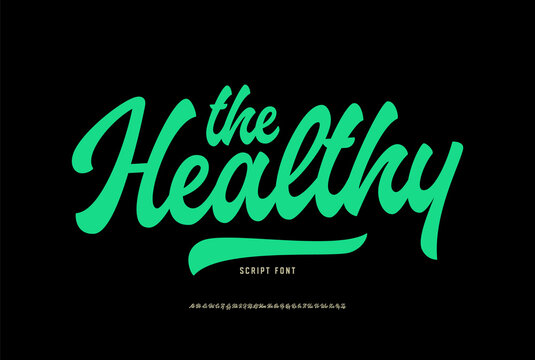 The Healty. Original Retro Script Font. Vector