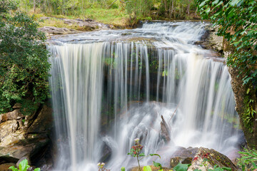 Waterfall at Phu Kradueng national park, Loei Thailand, beautiful landscape of waterfalls in rainforest