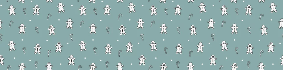 Behang Robot Seamless pattern with  Xmas cookies. Christmas banner. Vector