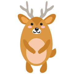 deer , hand-drawn forest animal. cartoon elk vector illustration