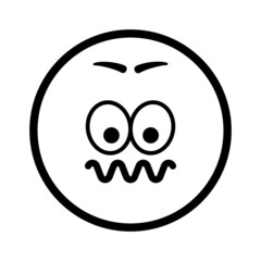 Fototapeta premium Sad surprised face. Emoji icon vector. Emoticon sign. Negative emotions. Vector illustration.