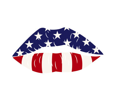 4th of july lips kiss image. Clipart image