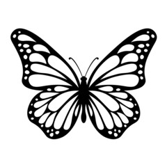Butterfly silhouette icon. Clipart image isolated on white background - 472047208