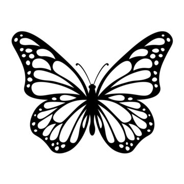 Butterfly silhouette icon. Clipart image isolated on white background