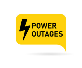 Power Outages speech bubble icon. Clipart image isolated on white background
