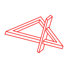 Optical illusion shapes. Logo. Optical art objects. Impossible figures. Escher style. Geometry.