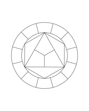 Blank Artist Color wheel template. Clipart image