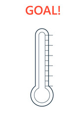 Goal Thermometer Template. Clipart image - obrazy, fototapety, plakaty
