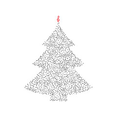 Christmas Tree Shape Made of Music Notes Icons