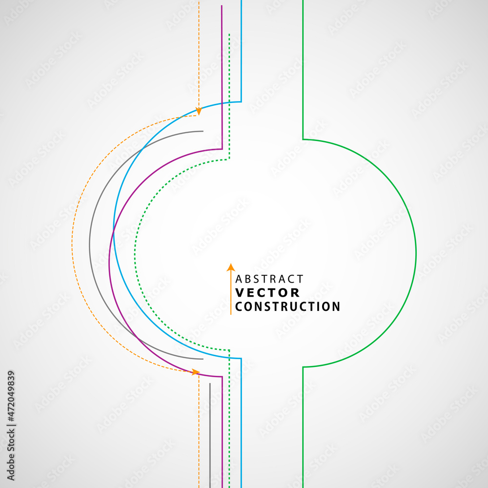 Poster Technology texture template. Vector dynamic design, Illustration with lines and circles. Trendy connect abstract lines, great design for any purposes. Simple vector digital background
