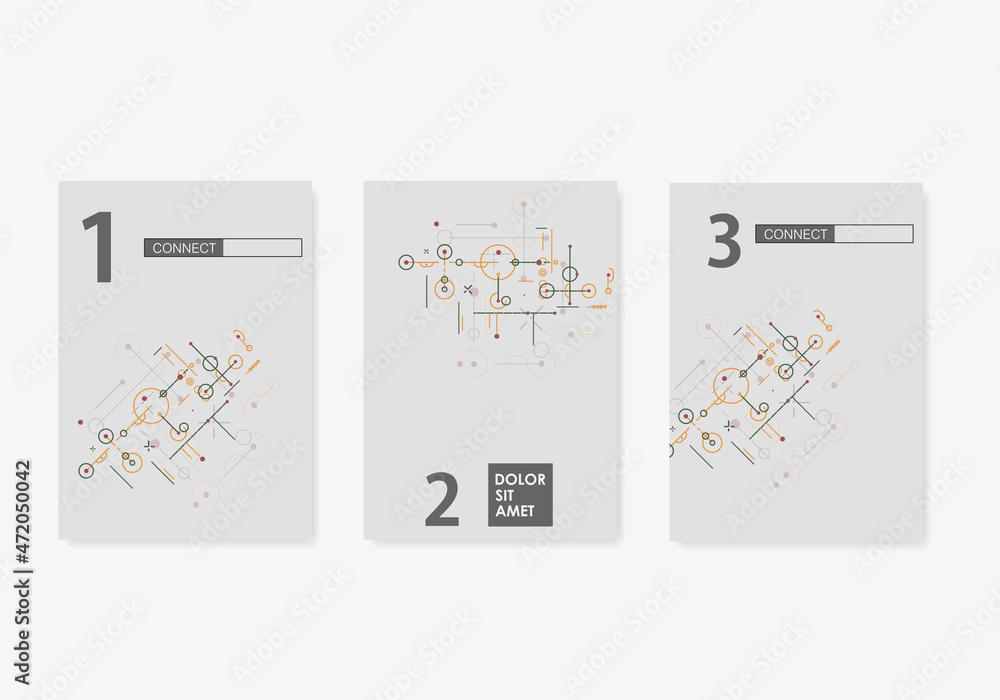 Poster Cover network polygonal element. Abstract form with connected lines and dots. Vector Illustration design