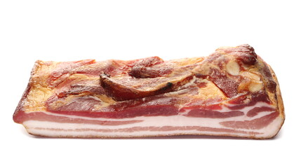 Bacon slice isolated on white background 