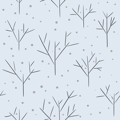 pattern with snow and trees