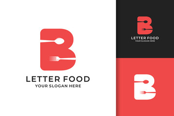 spoon fork letter B food restaurant inspiration logo