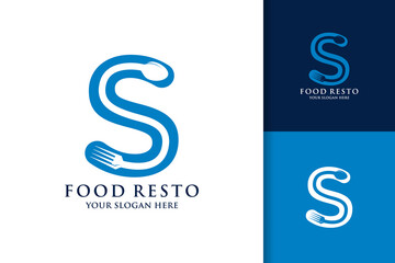 spoon fork letter S food restaurant inspiration logo