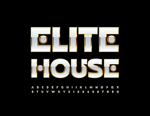 Vector premium Logo Elite House. Modern Original Font. Luxury Alphabet Letters and Numbers set
