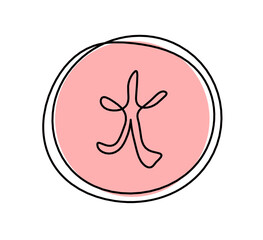 Abstract color element of fire in feng shui as line drawing on the white background. Vector