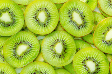 Kiwi Macro,Fresh Kiwi fruit sliced use for background,slice of kiwi fruit on a full frame. horizontal format 