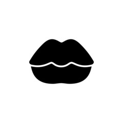Sexy black lips, female beauty mouth