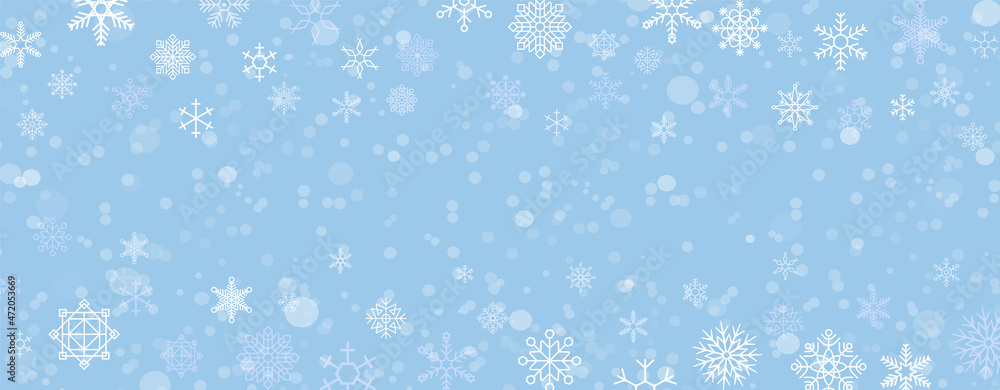 Poster christmas snowflake seamless pattern ice on blue background.