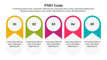 Infographic presentation template of Project management office goals.