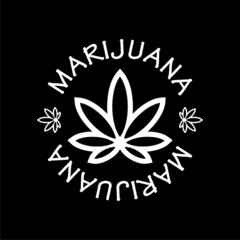 Marijuana icon isolated on dark background