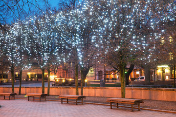 Holiday decorations of Vilnius. Lithuania
