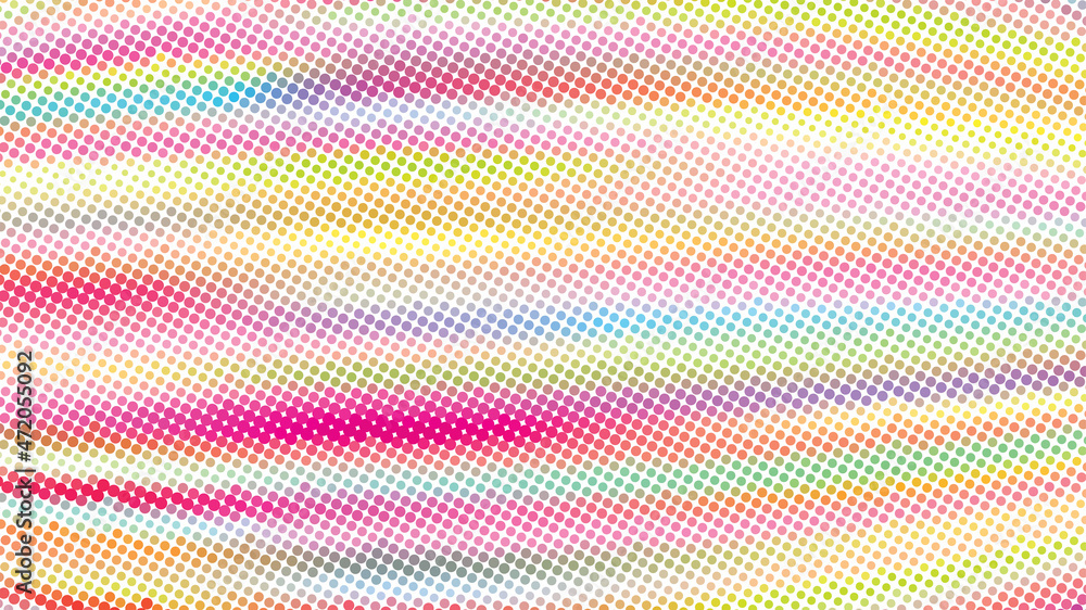 Poster multicolor dotted background with halftone effect. cmyk colors
