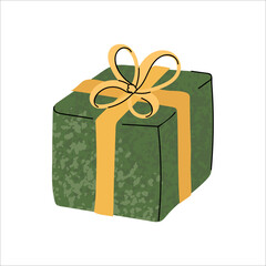 Vector colorful illustration of gift box isolated on whie background. Use it as elements for design greeting cards, poster, card, packaging paper design