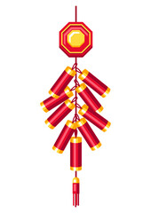 Fototapeta na wymiar Illustration of Chinese fireworks. Asian tradition New Year symbol.