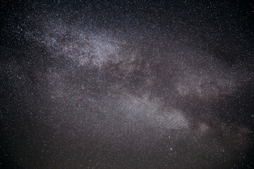 Real Night Sky Stars With Milky Way Galaxy. Natural Starry Sky Background